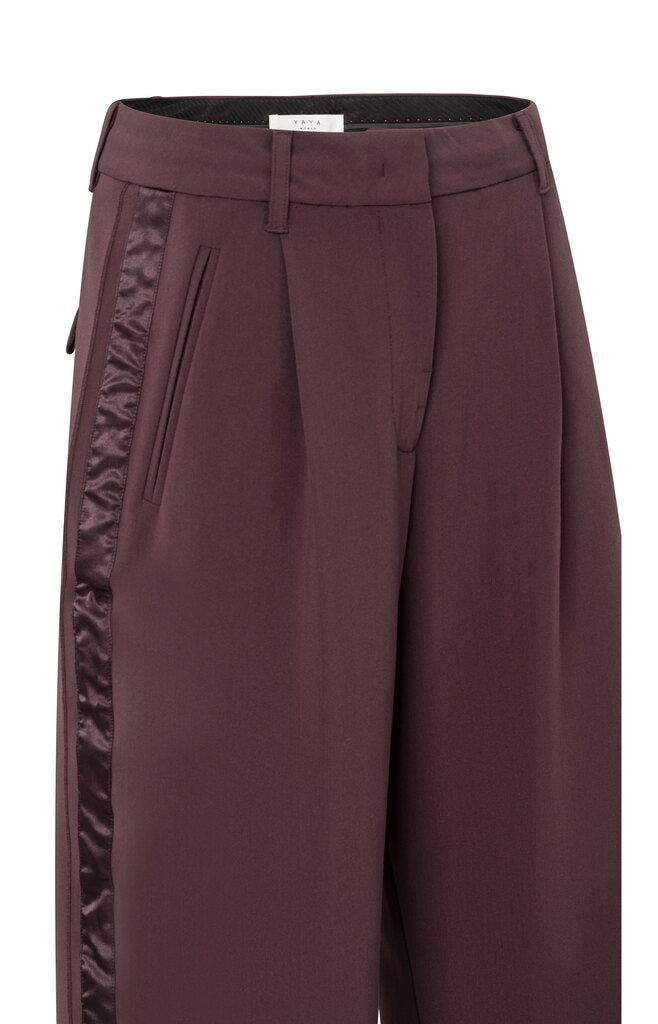 YAYA - Broek Wide Leg Fudge Purple - Luxedy