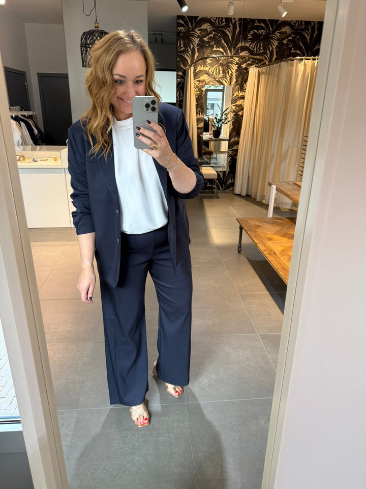YAYA - Broek Wide Leg Inkwell Blue - Luxedy