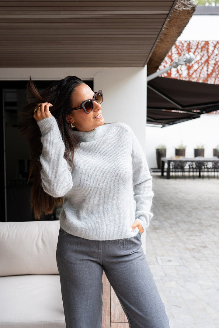 YAYA - Broek Wide Leg Oyster Black Duo Tone - Luxedy