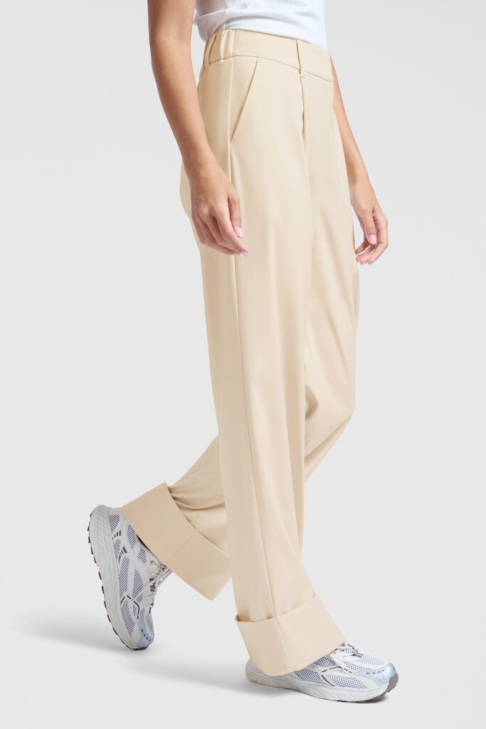 YAYA - Broek Wide Leg Pleats Summer Sand - Luxedy