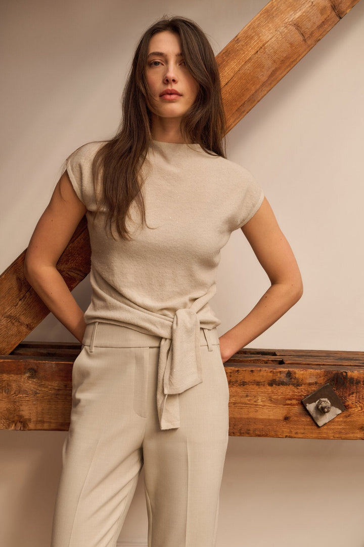 YAYA - Broek Woven Straight Fit Cloud Grey Melange - Luxedy