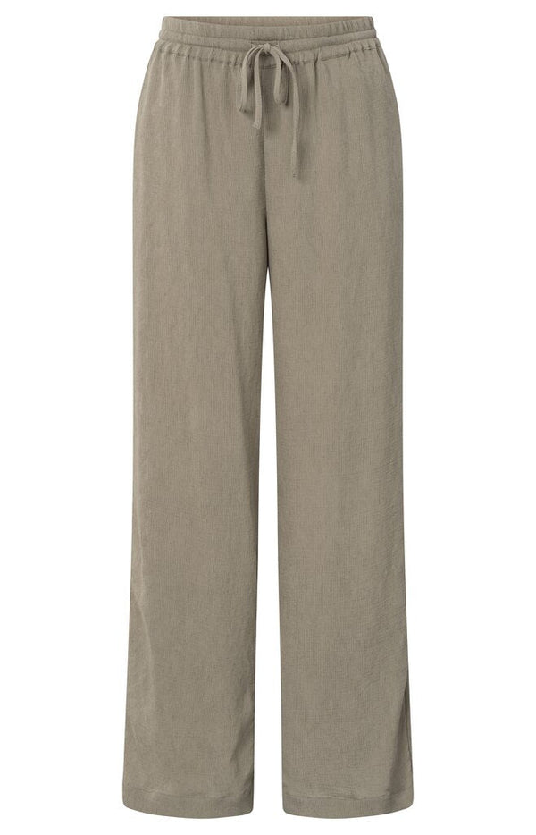 YAYA - Broek Woven Structured Wide Leg Seneca Rock Beige - Luxedy