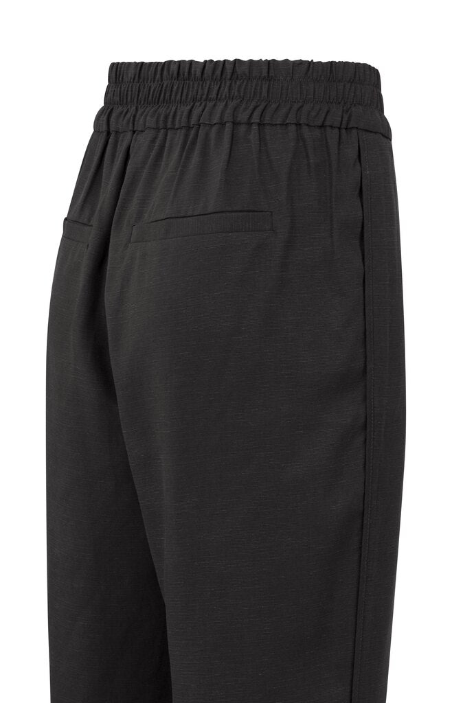 YAYA - Broek Woven Trousers Elastic Waist Licorice Black - Luxedy