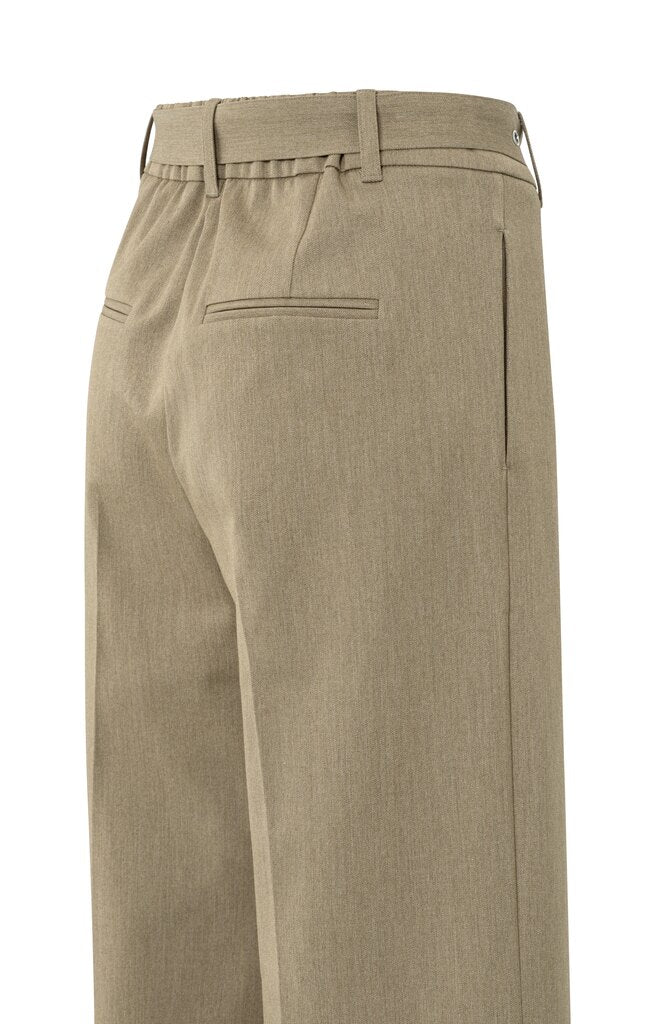 YAYA - Broek Woven Wide Leg Belt Capers Melange - Luxedy