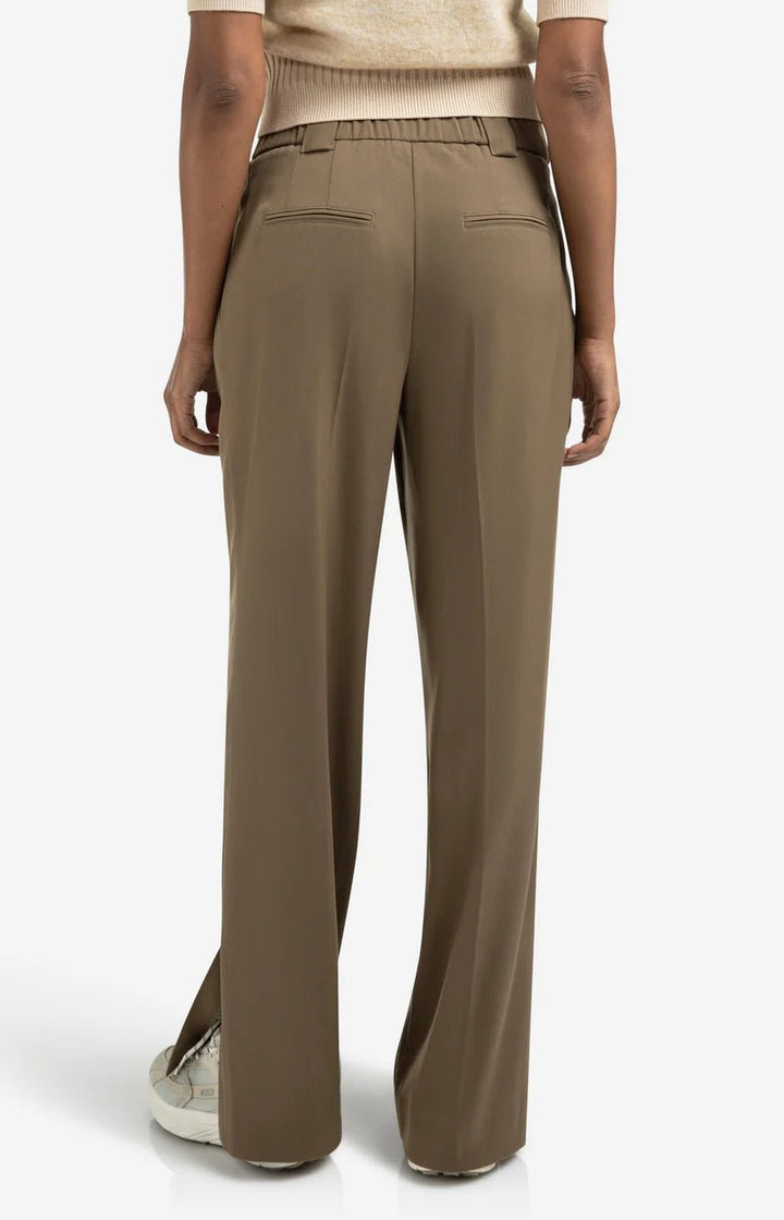 YAYA - Broek Woven Wide Leg Pocket Capers Brownish Green - Luxedy