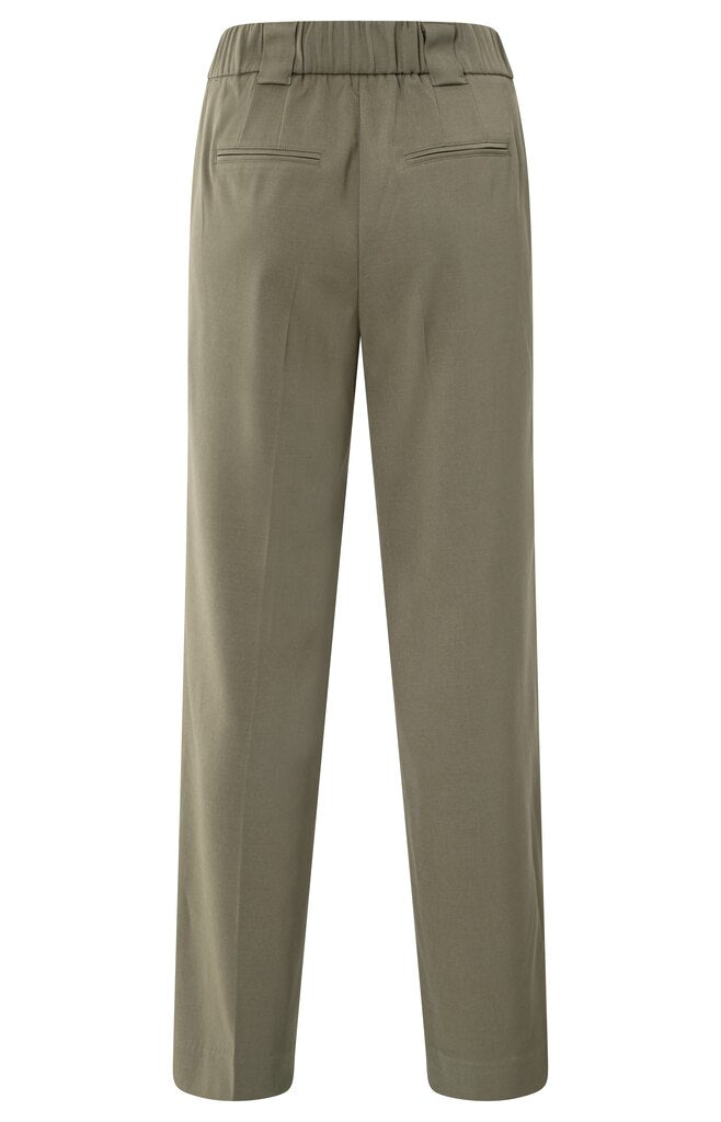YAYA - Broek Woven Wide Leg Pocket Capers Brownish Green - Luxedy