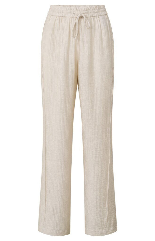 YAYA - Broek Woven Wide Leg Trousers Elastic Waist Moonstruck Grey Dessin - Luxedy