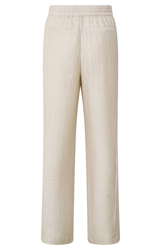 YAYA - Broek Woven Wide Leg Trousers Elastic Waist Moonstruck Grey Dessin - Luxedy
