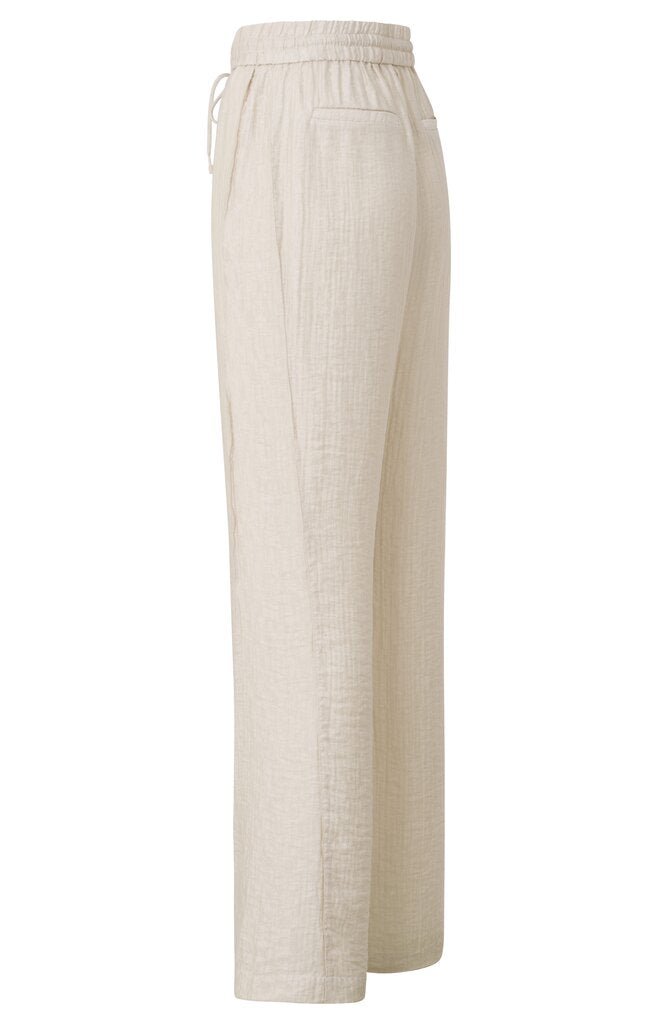 YAYA - Broek Woven Wide Leg Trousers Elastic Waist Moonstruck Grey Dessin - Luxedy