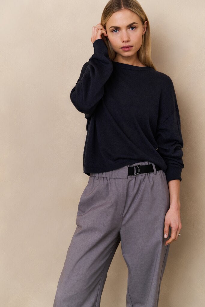 YAYA - Broek Woven Wide Leg Vintage Grey Melange - Luxedy