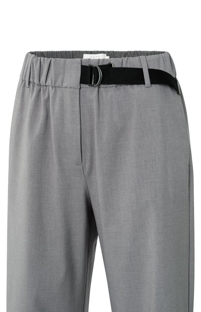 YAYA - Broek Woven Wide Leg Vintage Grey Melange - Luxedy