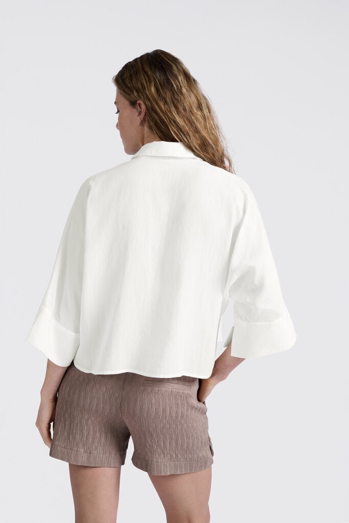 YAYA - Cropped Blouse Pure White - Luxedy