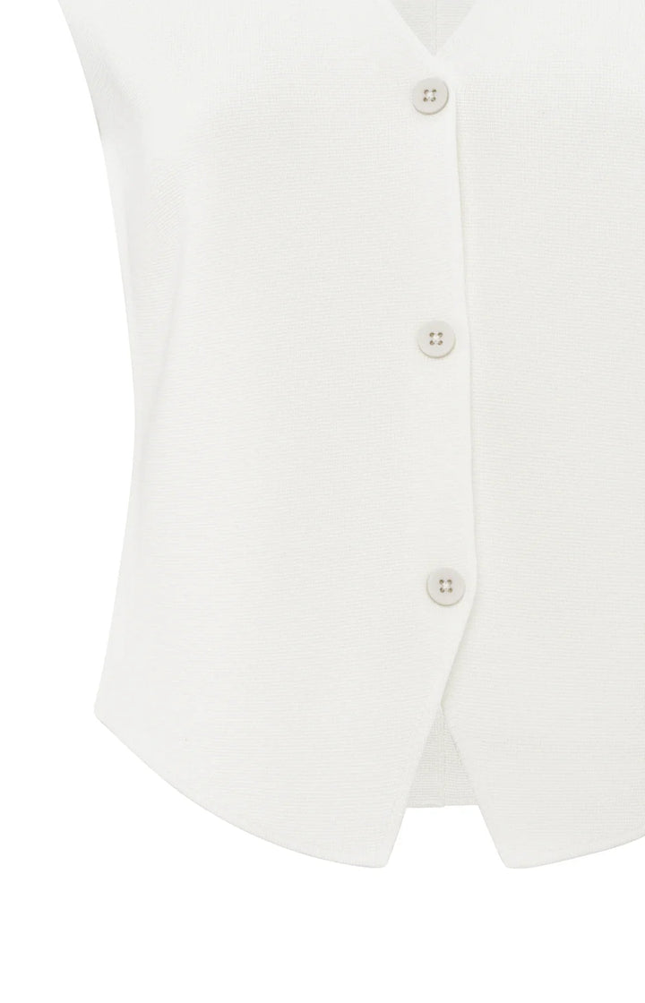 YAYA - Fine Knitted Gilet Pure White - Luxedy