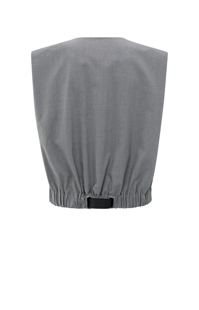 YAYA - Gilet Woven Vintage Grey Melange - Luxedy