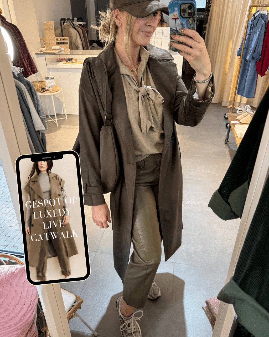 YAYA - Handtas Crossbody Suedine Jane Brown - Luxedy