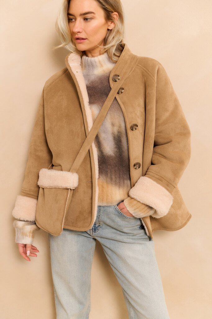 YAYA - Handtas Lammy Light Camel - Luxedy