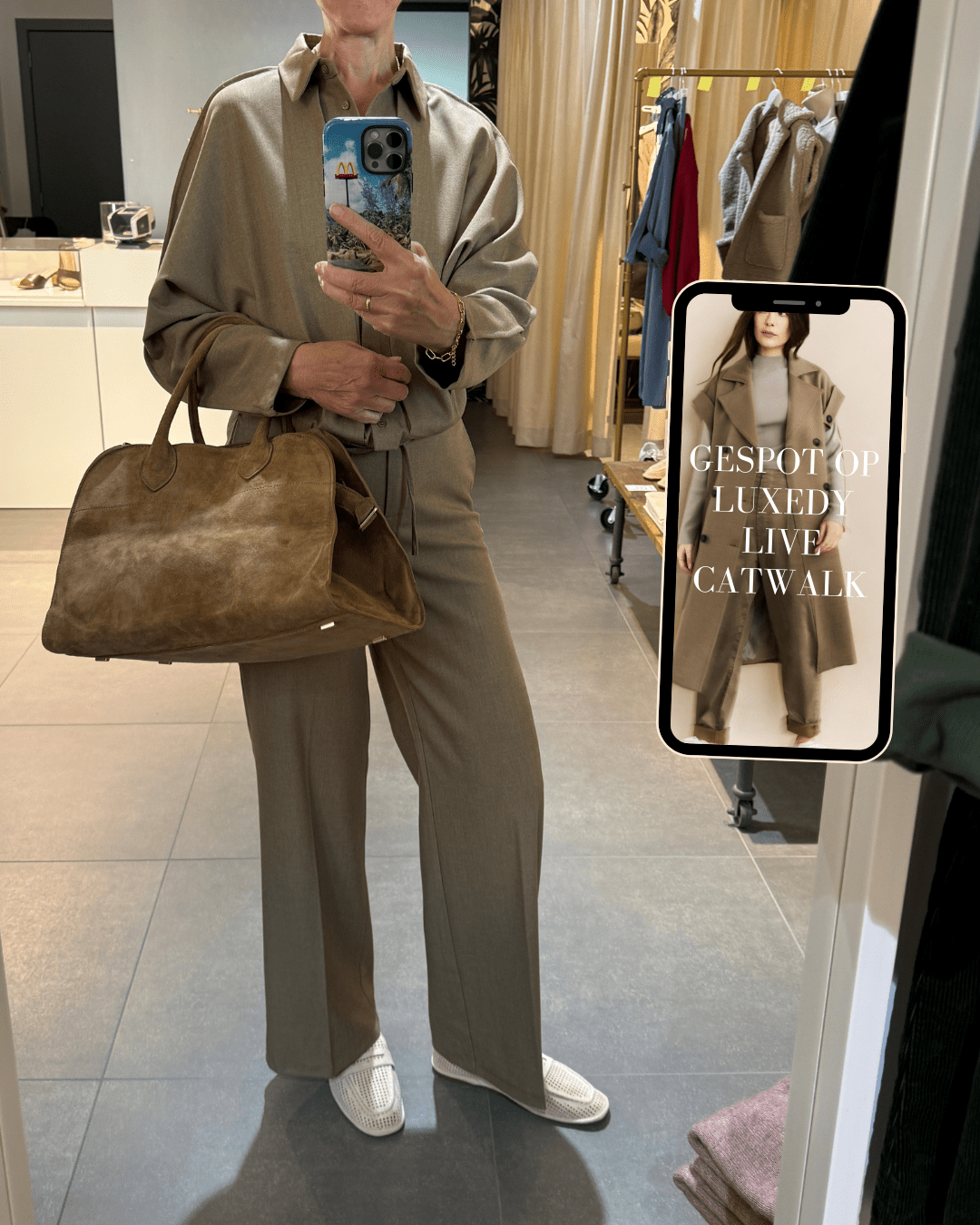 YAYA - Handtas Marly Suede Brown - Luxedy