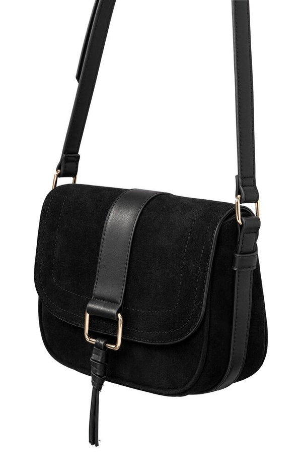 YAYA - Handtas Suede Crossbody Black - Luxedy