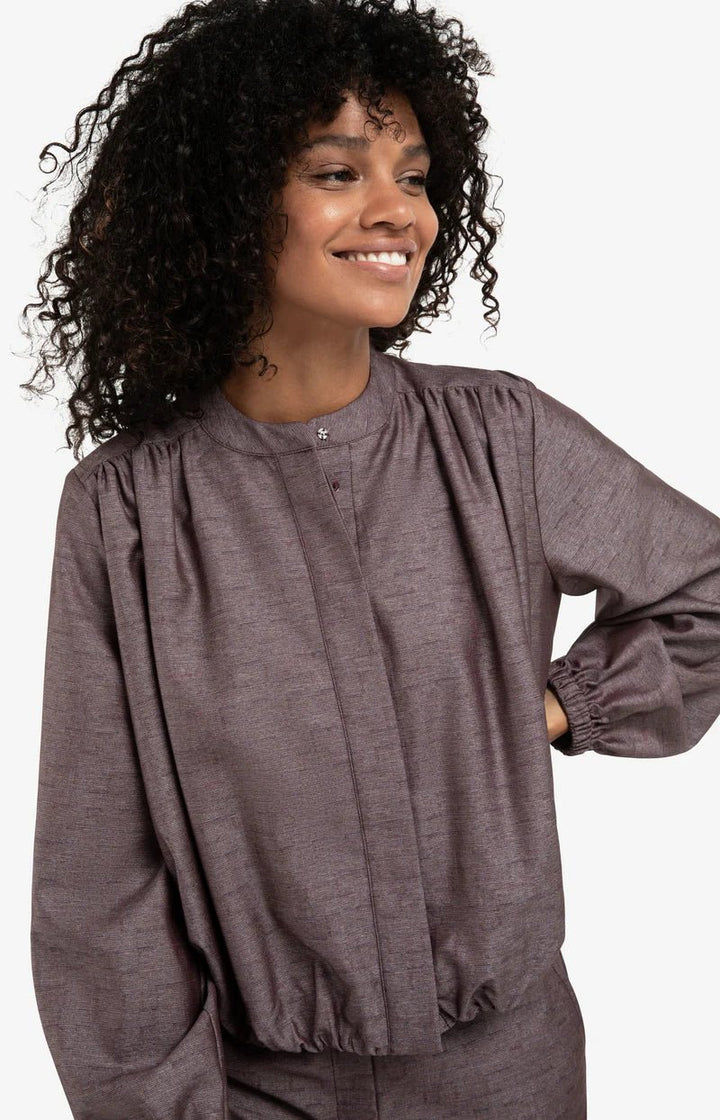 YAYA - Jas Balloon Jacket Fudge Purple Dessin - Luxedy