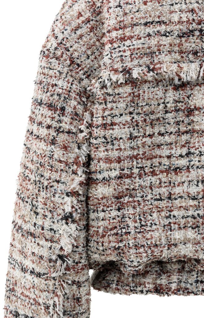 YAYA - Jas Bouclé Jacket Blush Pink Dessin - Luxedy