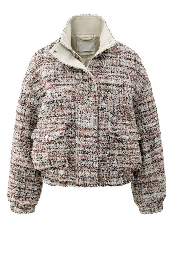 YAYA - Jas Bouclé Jacket Blush Pink Dessin - Luxedy