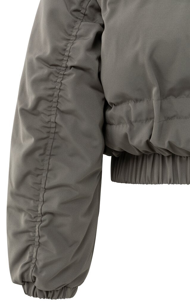 YAYA - Jas Cropped Jacket (zip - off sleeves) Taupe Grey - Luxedy