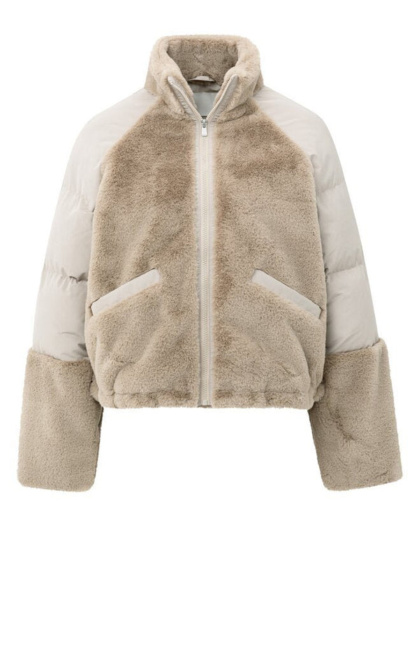 YAYA - Jas Faux Fur Sand Beige - Luxedy