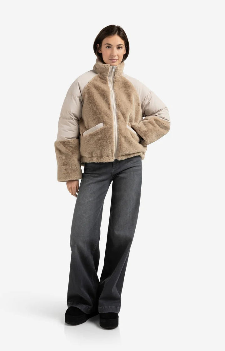 YAYA - Jas Faux Fur Sand Beige - Luxedy