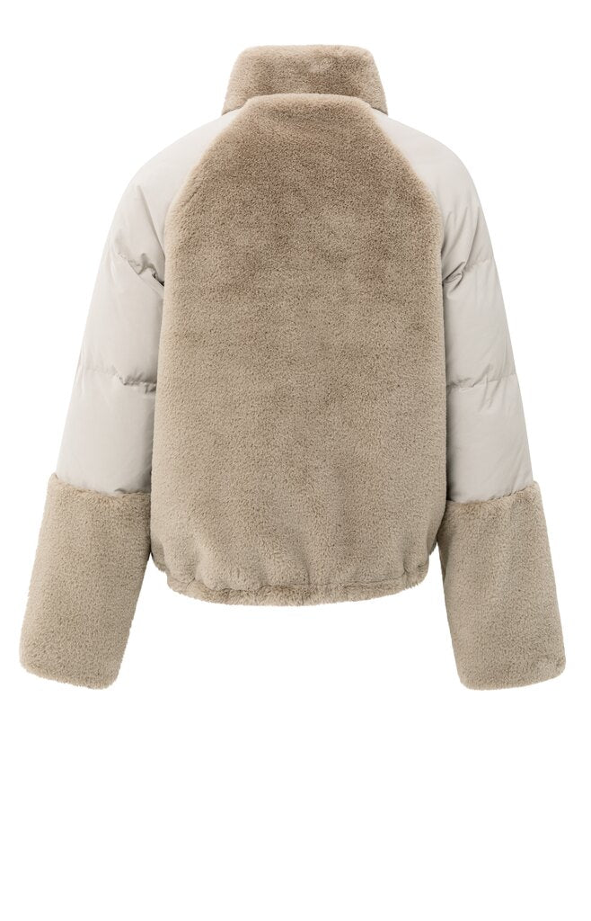 YAYA - Jas Faux Fur Sand Beige - Luxedy