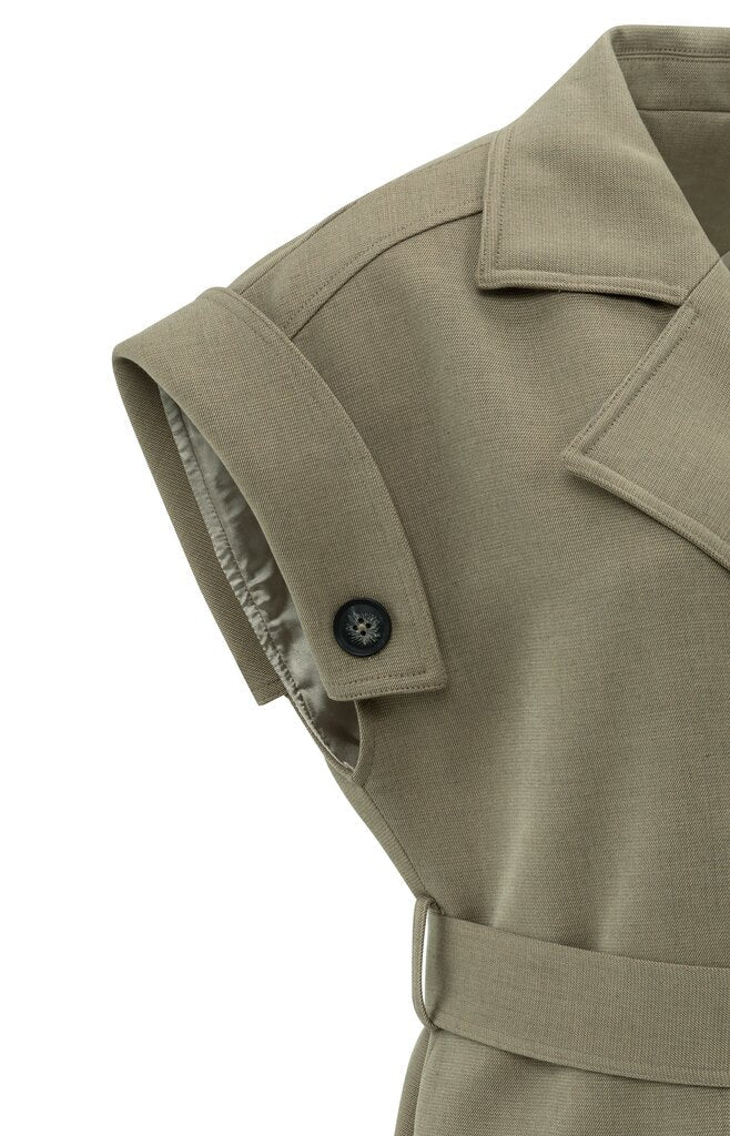 YAYA - Jas Long Woven Jacket Capers Melange - Luxedy