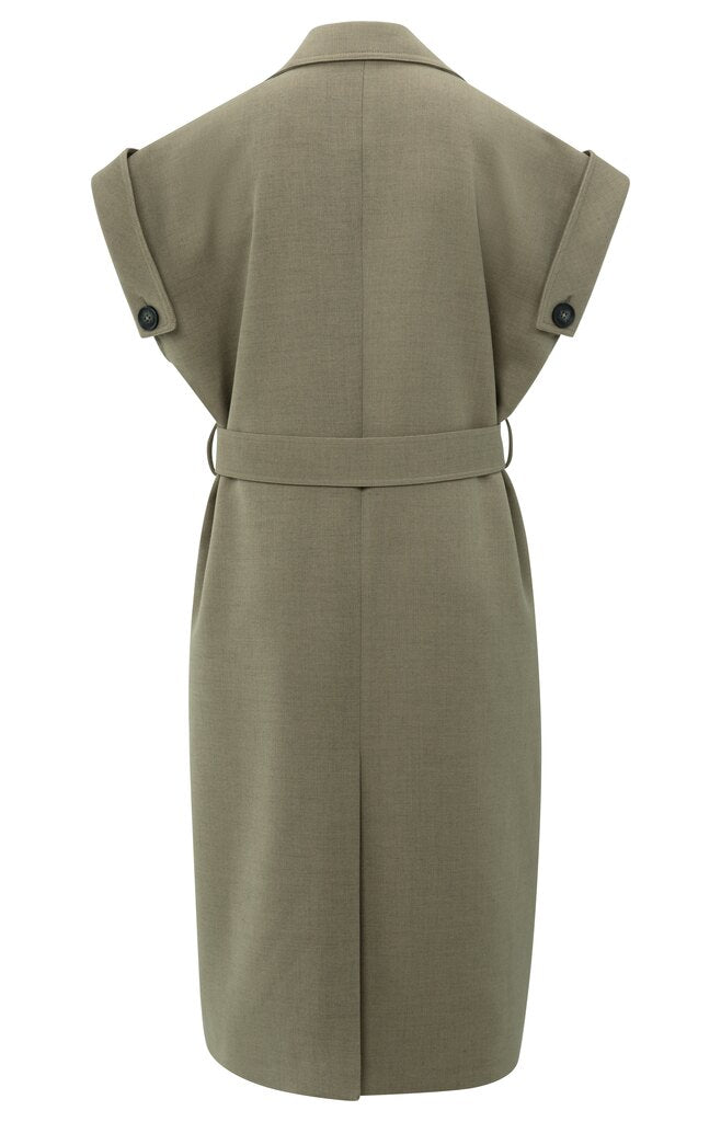 YAYA - Jas Long Woven Jacket Capers Melange - Luxedy