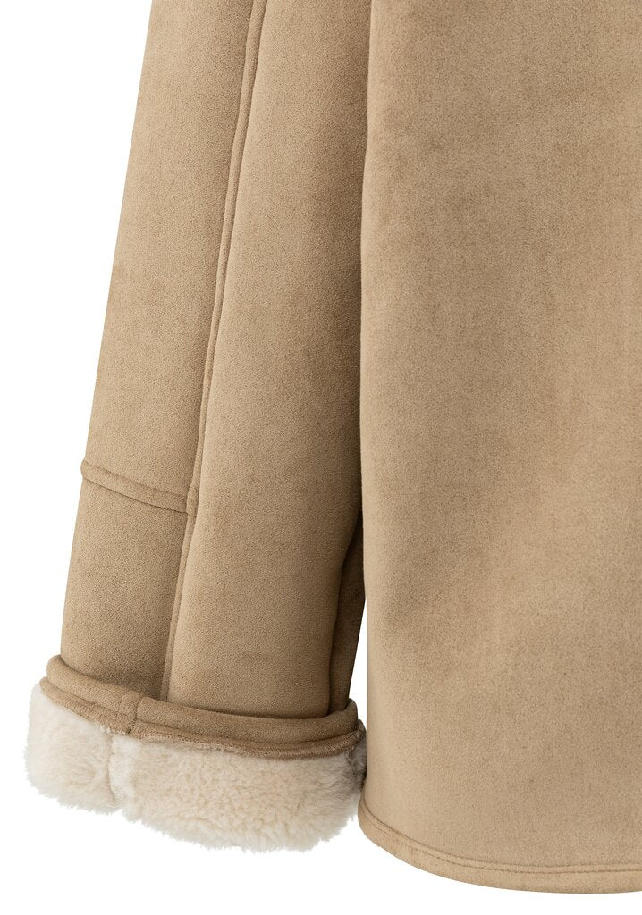YAYA - Jas Oversized Lammy Light Camel - Luxedy