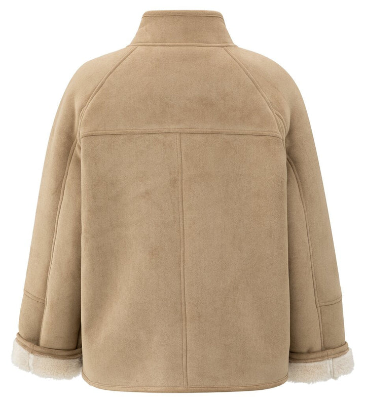 YAYA - Jas Oversized Lammy Light Camel - Luxedy