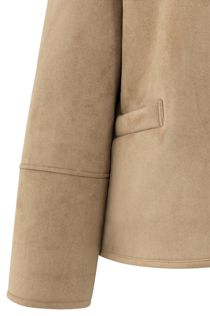 YAYA - Jas Oversized Lammy Light Camel - Luxedy