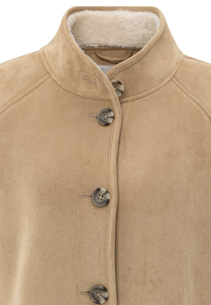YAYA - Jas Oversized Lammy Light Camel - Luxedy