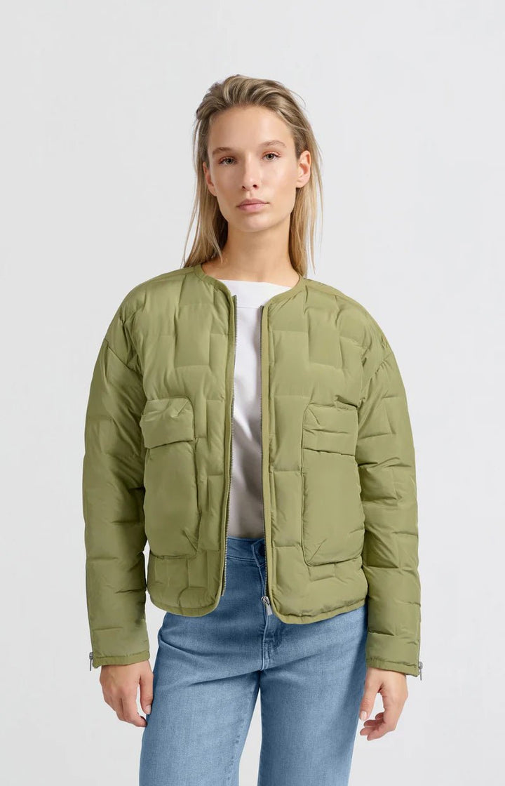 YAYA - Jas Short Quilted Olive - Luxedy
