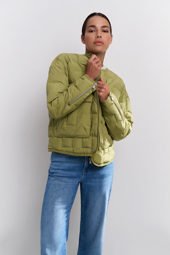 YAYA - Jas Short Quilted Olive - Luxedy