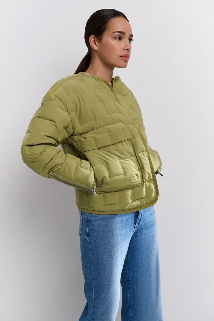 YAYA - Jas Short Quilted Olive - Luxedy