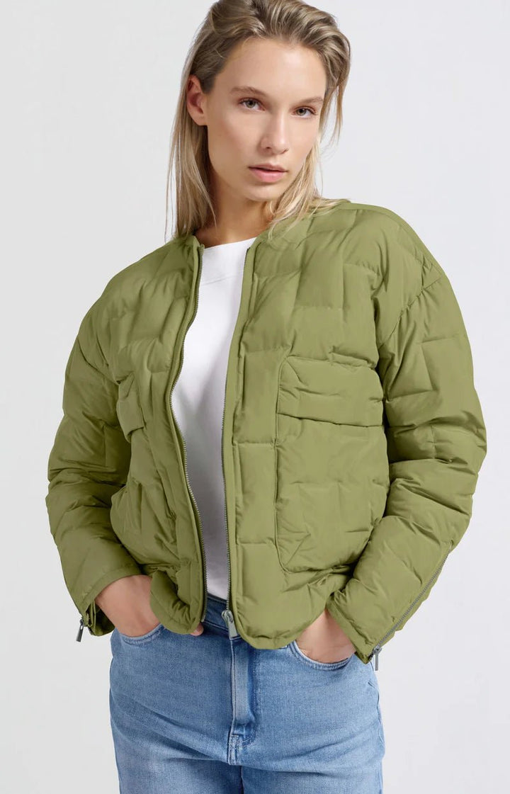 YAYA - Jas Short Quilted Olive - Luxedy