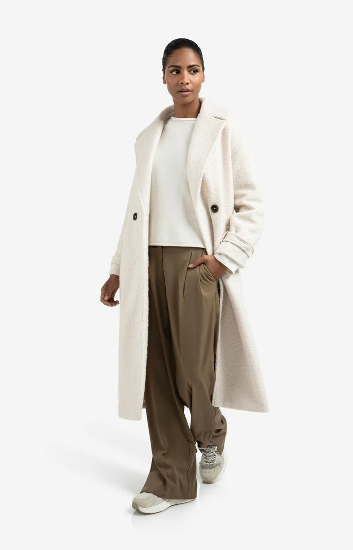 YAYA - Jas Woven Bouclé Chalk White - Luxedy