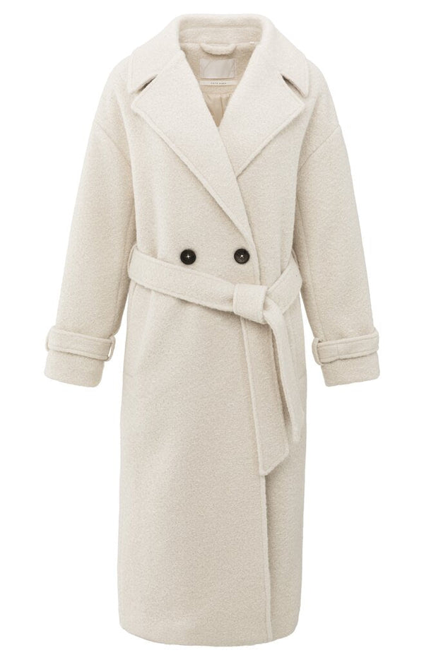YAYA - Jas Woven Bouclé Chalk White - Luxedy