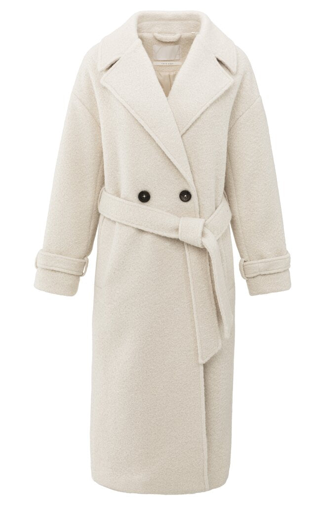 YAYA - Jas Woven Bouclé Chalk White - Luxedy