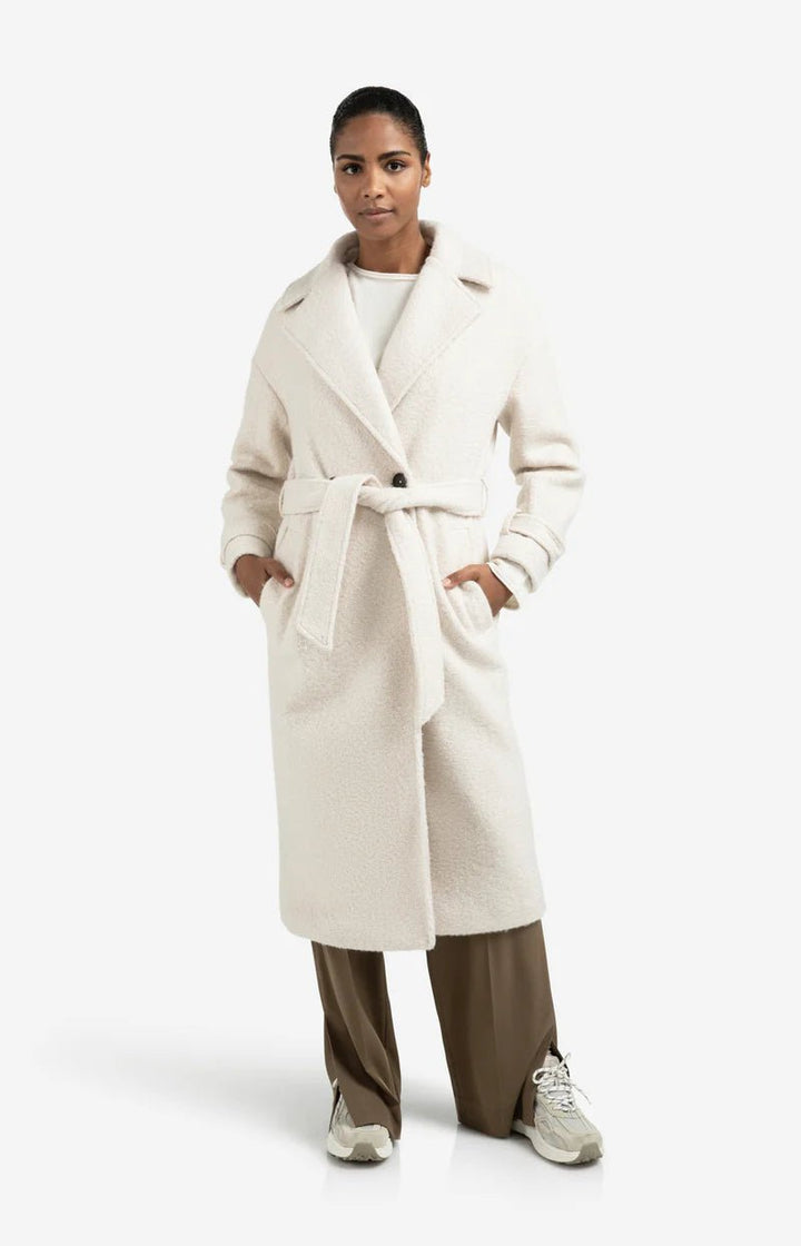 YAYA - Jas Woven Bouclé Chalk White - Luxedy