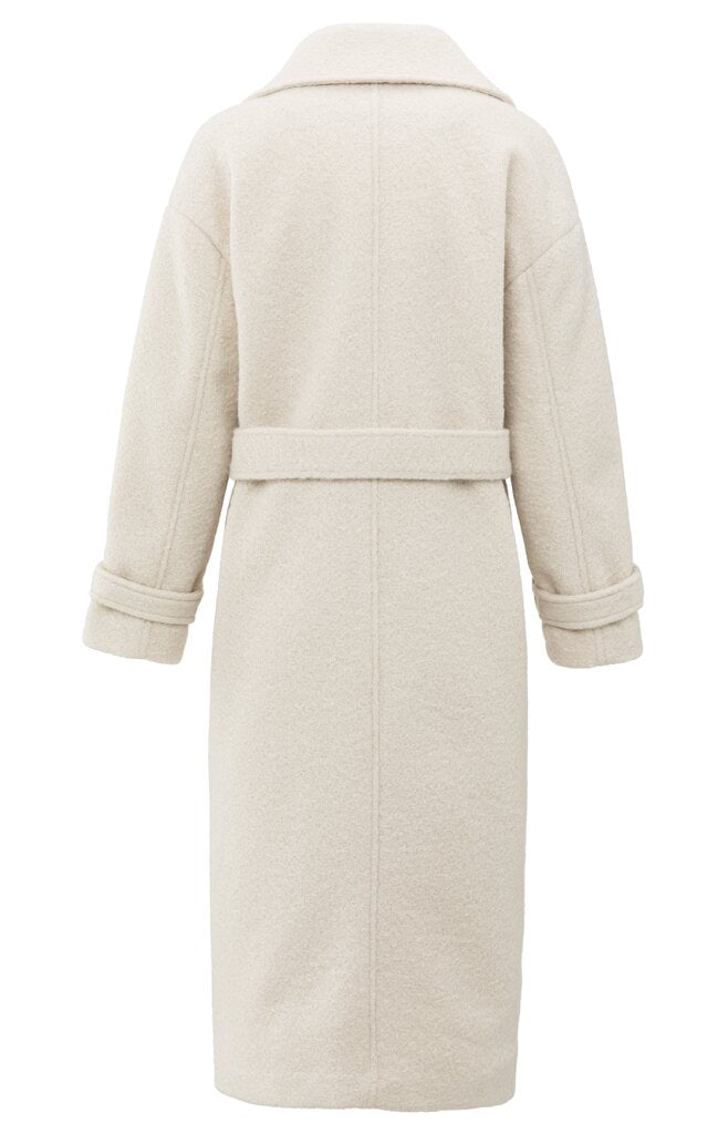 YAYA - Jas Woven Bouclé Chalk White - Luxedy