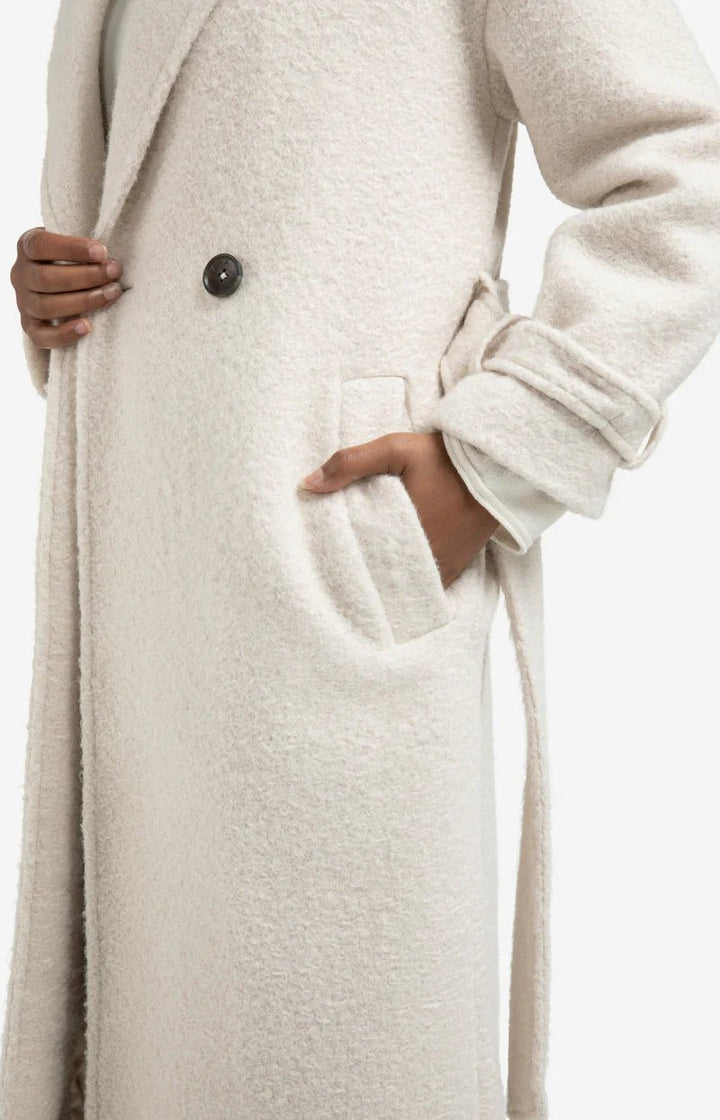 YAYA - Jas Woven Bouclé Chalk White - Luxedy