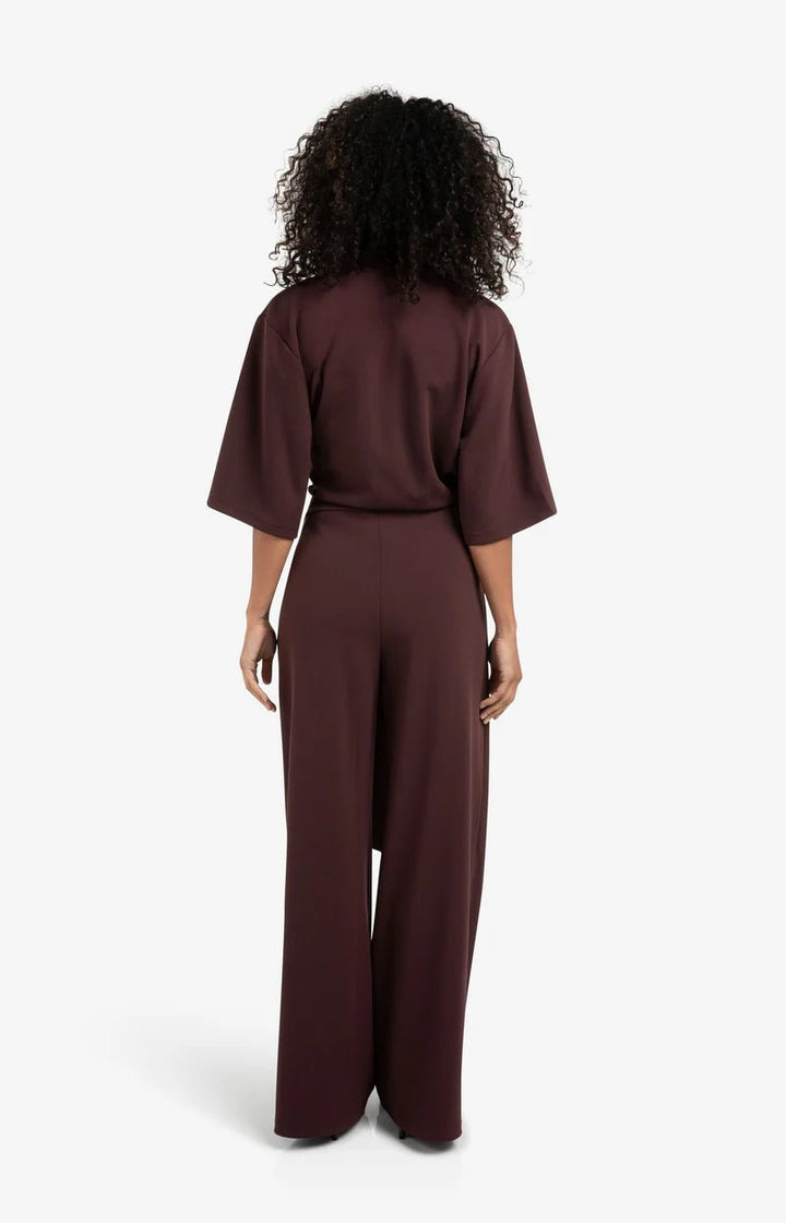 YAYA - Jumpsuit Jersey Fudge Purple - Luxedy