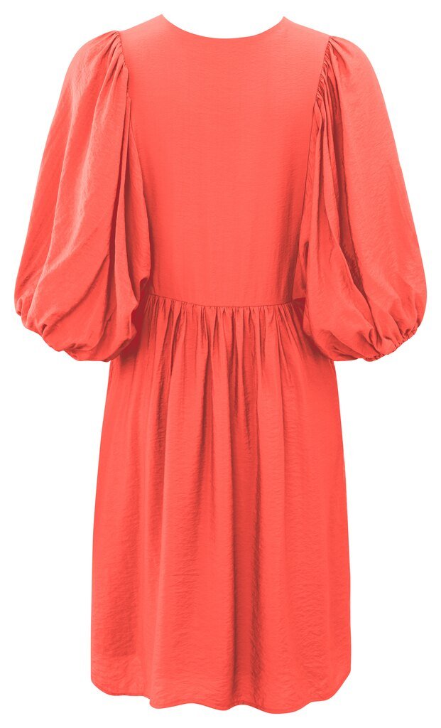 YAYA - Jurk Balloon Sleeves Peach Echo Orange - Luxedy