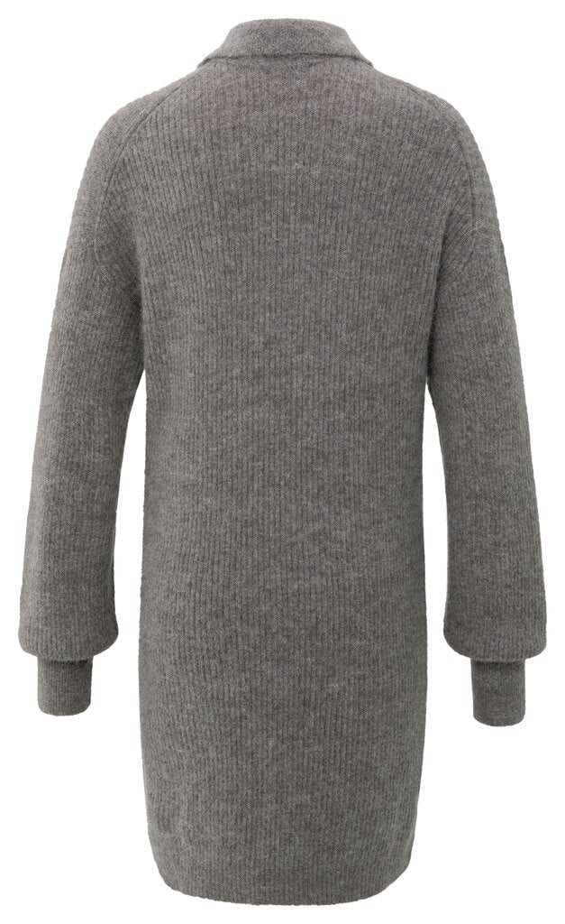 YAYA - Jurk Knitted Midi Taupe Grey - Luxedy