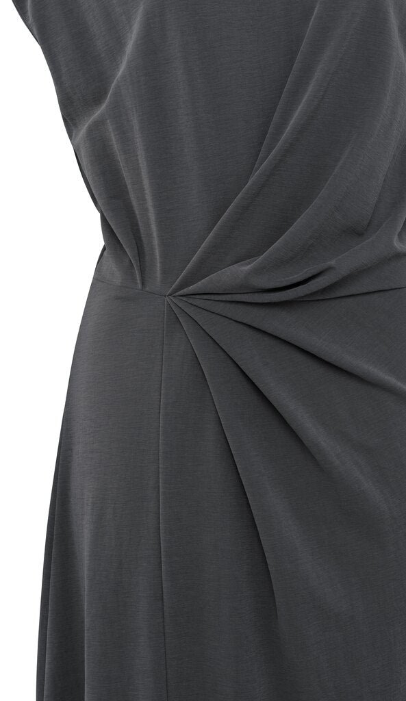 YAYA - Jurk Pleated Modal Dress Anthracite - Luxedy