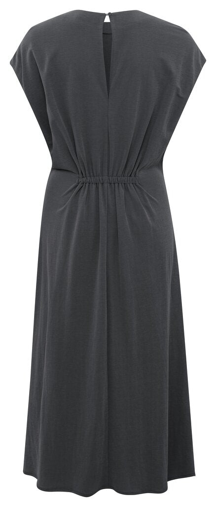 YAYA - Jurk Pleated Modal Dress Anthracite - Luxedy
